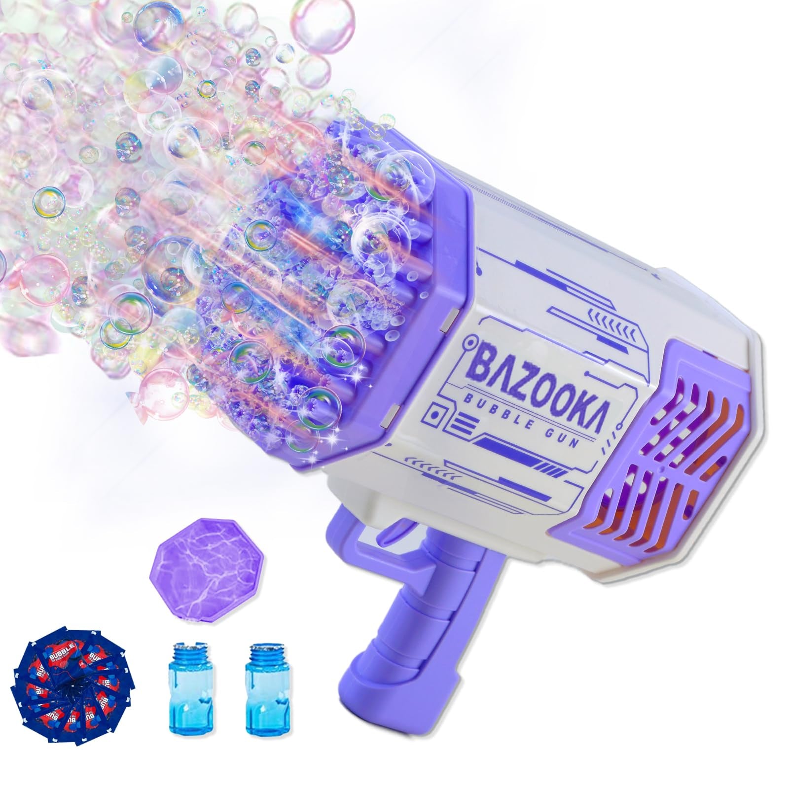 Electric Bubble Gun for Kids – 36 Holes Bazooka Style | Rechargeable Automatic Bubble Machine Toy for Outdoor Fun | Big Bubble Gun with Lights & Music | Summer Toy for Boys & Girls