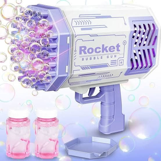 Electric Bubble Gun for Kids – 36 Holes Bazooka Style | Rechargeable Automatic Bubble Machine Toy for Outdoor Fun | Big Bubble Gun with Lights & Music | Summer Toy for Boys & Girls