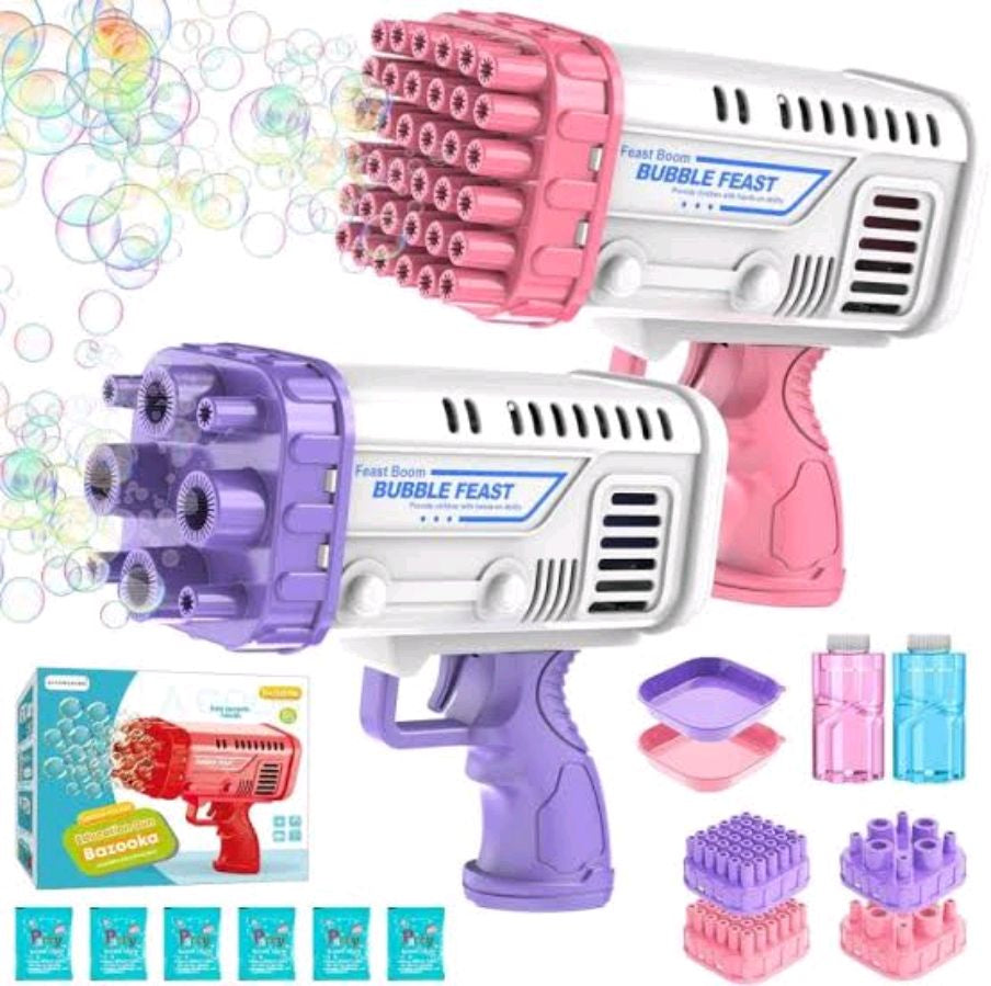 Electric Bubble Gun for Kids – 36 Holes Bazooka Style | Rechargeable Automatic Bubble Machine Toy for Outdoor Fun | Big Bubble Gun with Lights & Music | Summer Toy for Boys & Girls