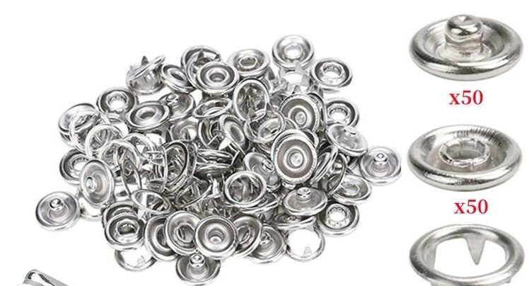 Metal Snap Buttons Press Plier with 150pcs 9.5mm Snap Buttons Kit | DIY Button Punch Tool for Baby Clothes, Jackets, Bags & Fabric Craft | Sewing Fastener Tool Kit