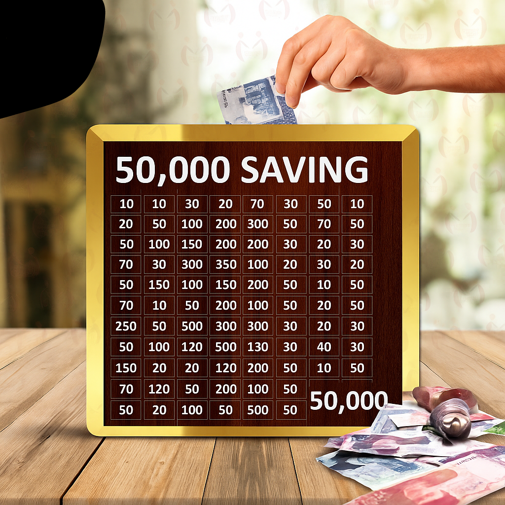 Hajj Saving Box – Acrylic/Wooden Money Box for Daily Savings | Islamic Goal Chart | Perfect Gift for Hajj, Umrah, Ramadan & Eid Wooden Money Box I Money Saving Box I Gift Box I Money Box I Umrah Box I Umrah Money Saving Box I Umrah Money Box I