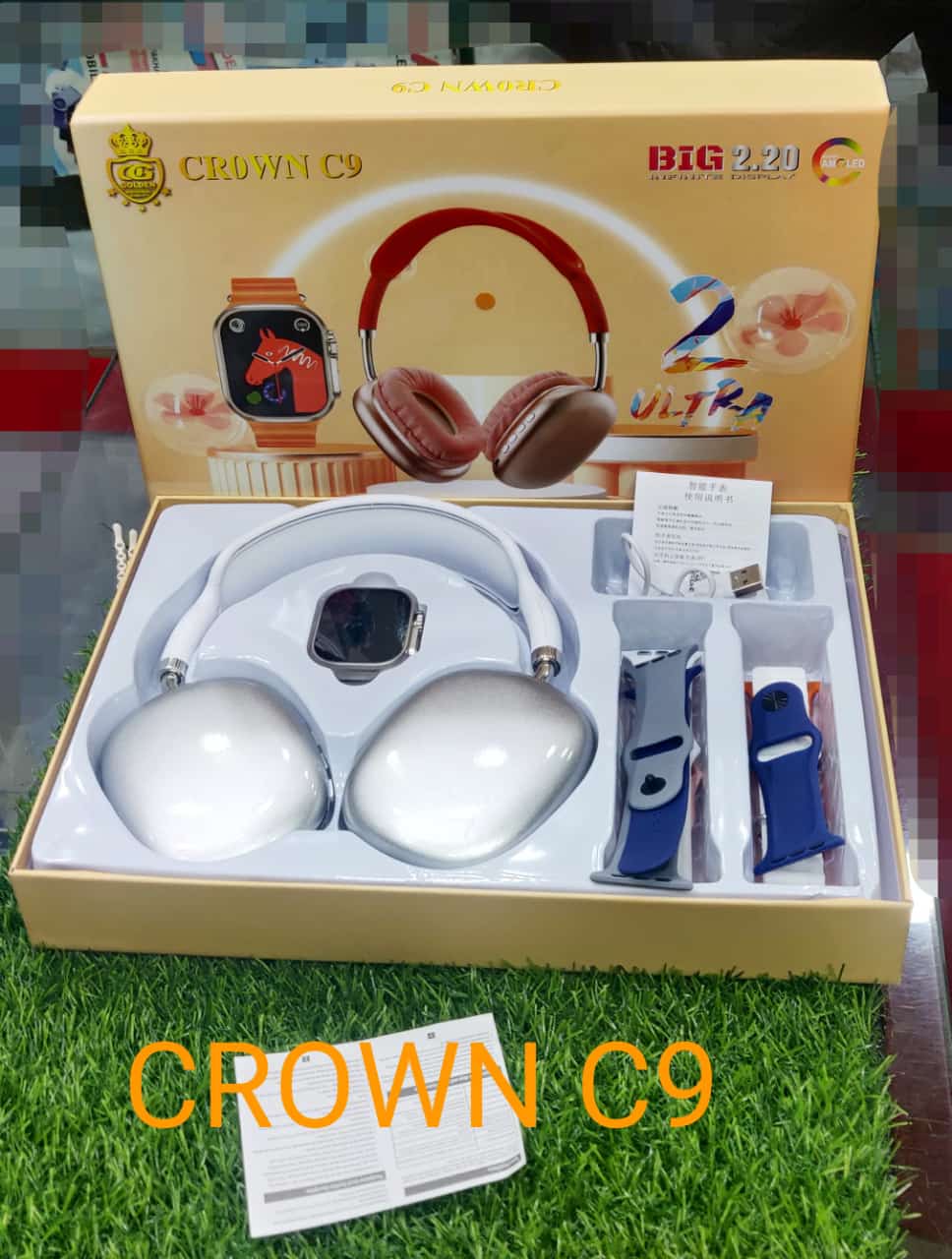 C9 Ultra 2 Smart Watch With & 7 Straps And P9 Headphones | Falak Store